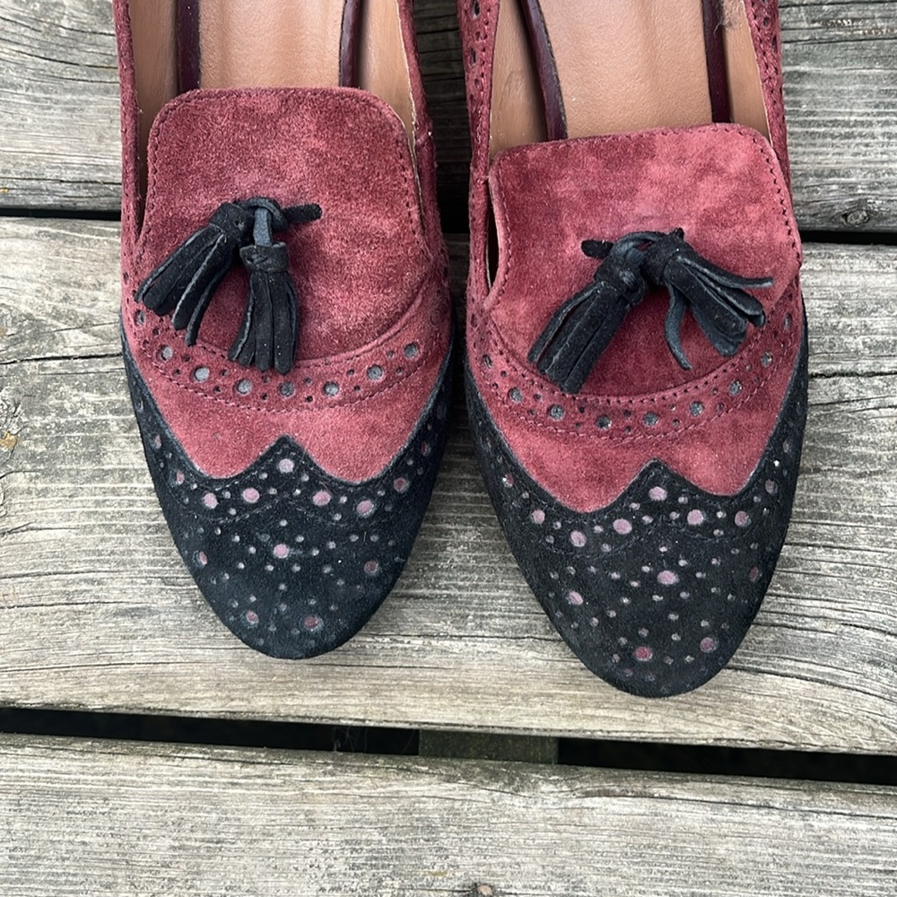 Town Shoes Two Tone Tassel Oxford Heels Shoes - Picture 3 of 8